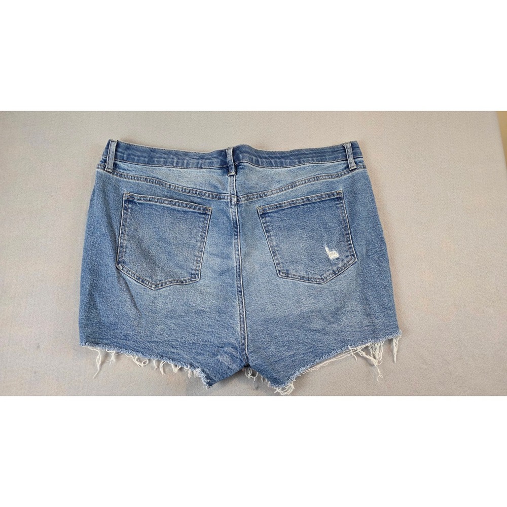 Torrid Womens 18 High Rise Short Short Distressed Classic Denim Jean Shorts Blue - Picture 11 of 12